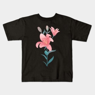 Pink Lily Flower Kids T-Shirt